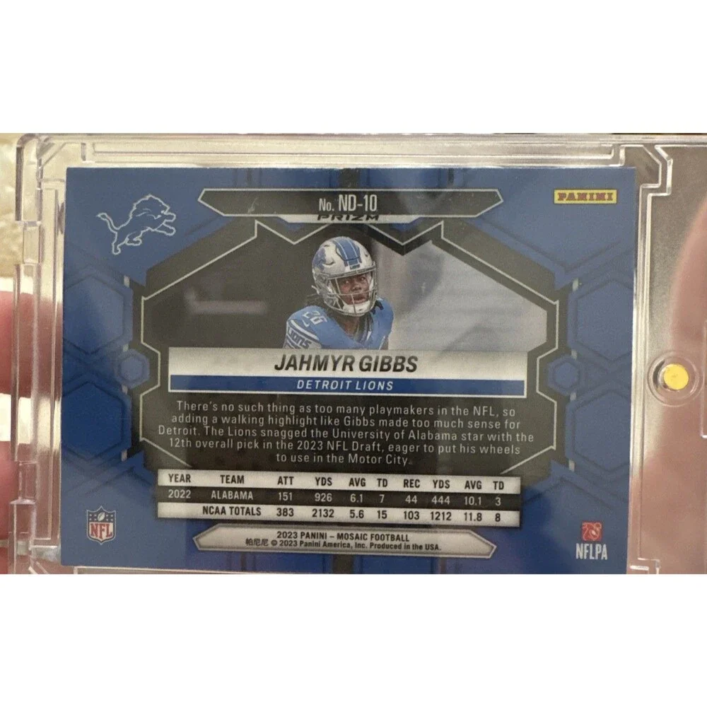 Jahmyr Gibbs 2023 Panini Mosaic NFL Debut Silver Prizm #ND-10 Detroit Lions RC